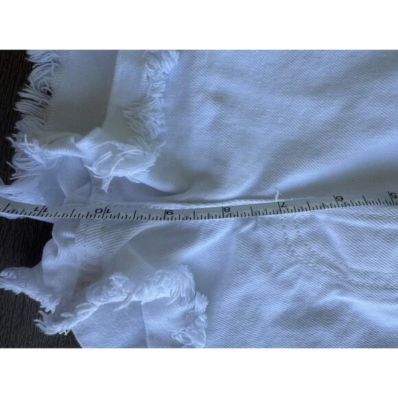 Free People White Denim Lasso Cut Off Shorts High Rise Distressed 24 - Picture 7 of 7